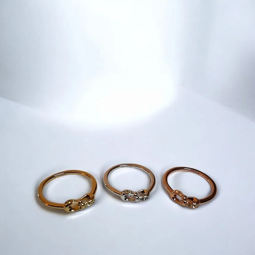 Coach Signature Turnlock Ring Trio – Size 7